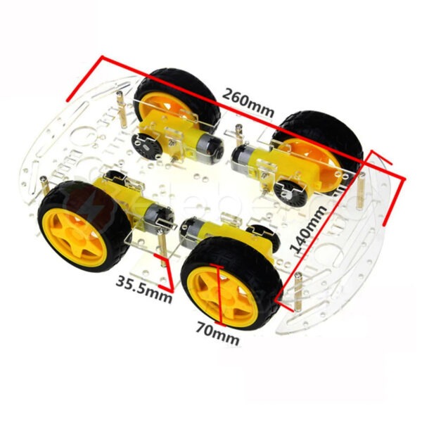 4WD Smart Robotic Car Acrylic Chassis Kit - Image 5