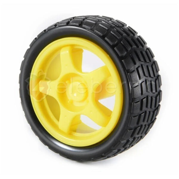 65mm Wheel for Arduino Robotic Car (Yellow) - Image 2