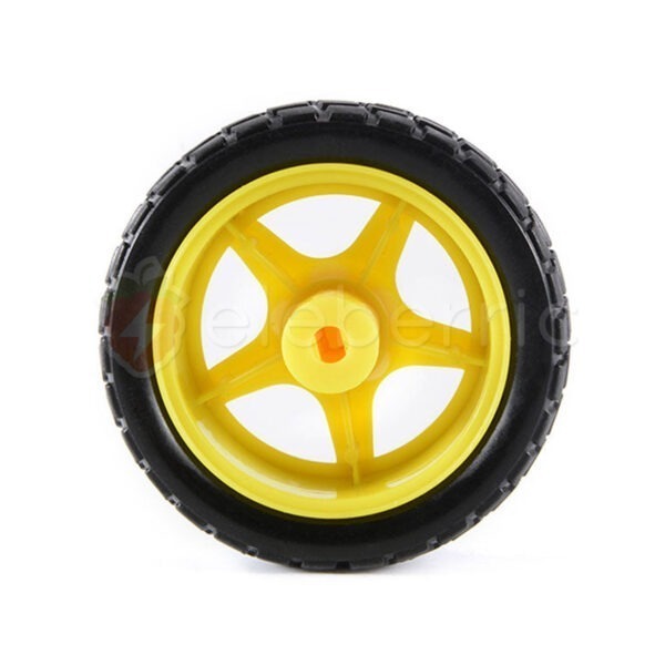 65mm Wheel for Arduino Robotic Car (Yellow) - Image 3