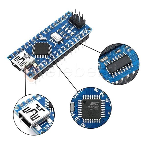 Arduino Nano V3.0 ATMega328P 16MHz 5V CH340G USB Mini (Soldered) - Image 3