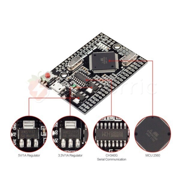 Arduino Mega2560 Pro ATMega2560-16U CH340G Mini Development Board - Image 4