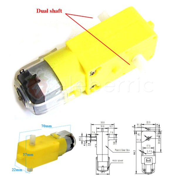 Gear Motor TT Yellow for Arduino Robotic Car - Image 4