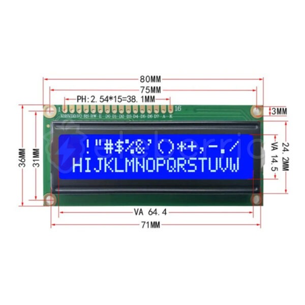 1602 LCD Display Blue Backlight - Image 4