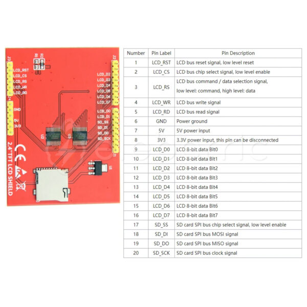 2.4 inch TFT LCD Touch Screen 240x320 Color Display Shield for Arduino - Image 6