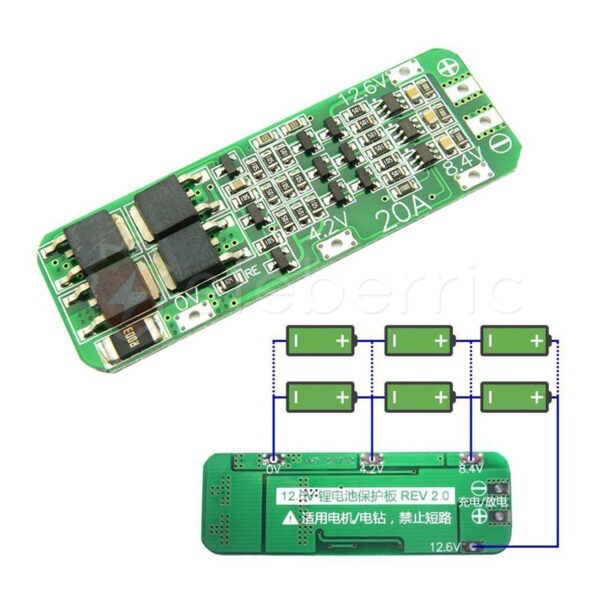 3S 20A 18650 Li-ion Battery Series 4.2V 8.4V 12.6V BMS Charger Protection Module - Image 3