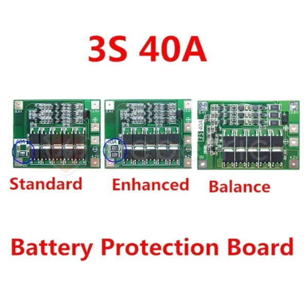 3S 40A Balanced Version 18650 Li-ion Battery Series 11.1V 12.6V BMS Charger Protection Module - Image 4