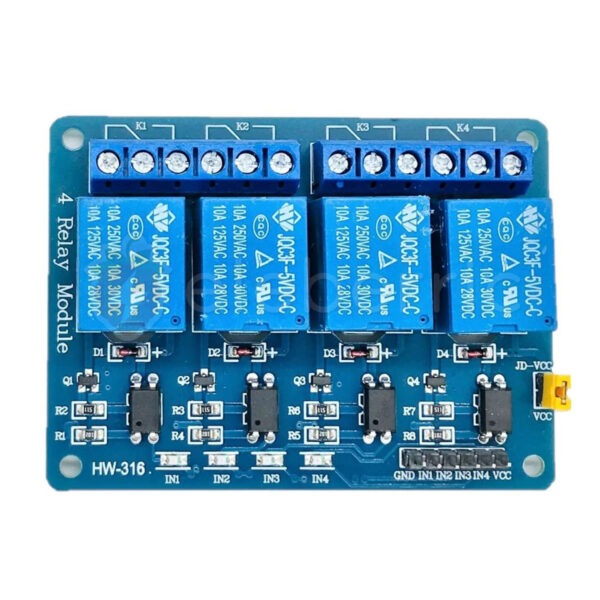 4 Channel 5V Relay Module with Optocoupler - Image 2