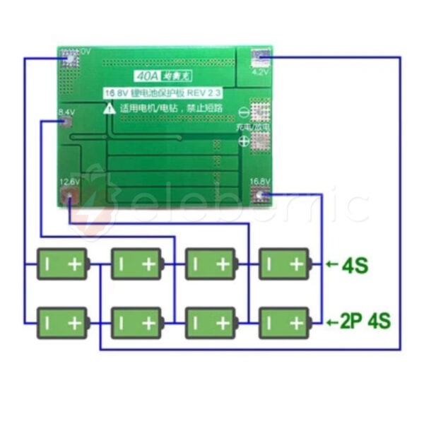 4S 40A Balanced Version 18650 Li-ion Battery Series 14.8V 16.8V BMS Charger Protection Module - Image 3