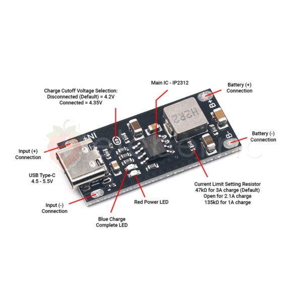 IP2312 Fast Charging 3A 5V to 4.2V Type-C Polymer Ternary Lithium Battery Module - Image 6