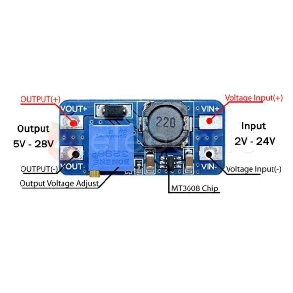 MT3608 2A Step Up Boost Converter - Image 4