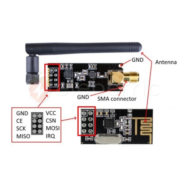 NRF24L01+PA+LNA SMA Wireless 2.4GHz Transceiver with Antenna Long Distance 1100m - Image 7