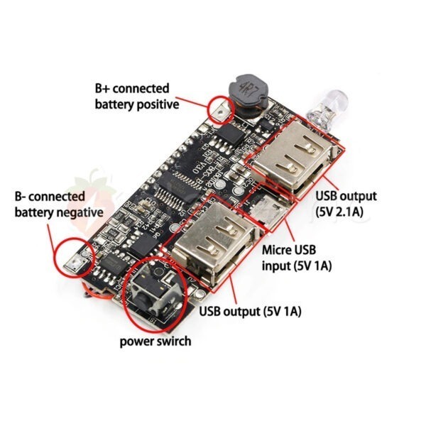 Dual USB 5V 1A 2.1A Power Bank Module for 18650 Li-ion Battery - Image 6