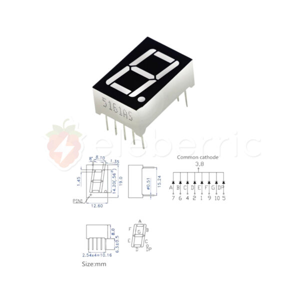 Seven Segment Display 1 Digit 0.56 inch Red Common Cathode - Image 4