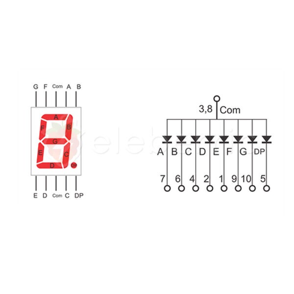 Seven Segment Display 1 Digit 0.56 inch Red Common Cathode - Image 5