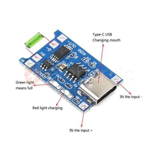 TP4056 5V 1A USB Type-C Charger with Current Protection - Image 4