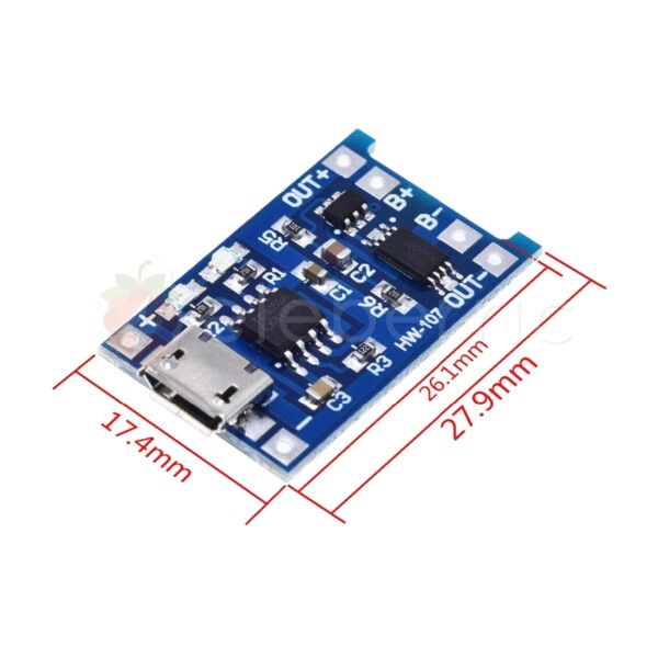 TP4056 5V 1A Micro USB Charger with Current Protection for Li-ion Rechargeable Battery - Image 4