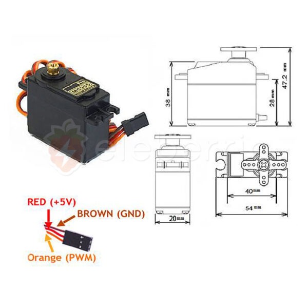 MG995 Semi Metal Gear Servo Motor - Image 6