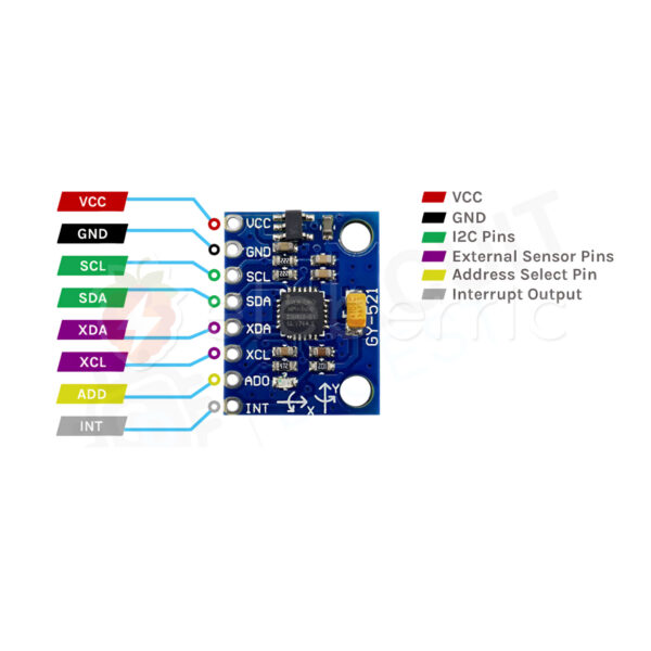 MPU6050 Accelerometer Gyro 6DOF 3 Axis Sensor Module Pinout