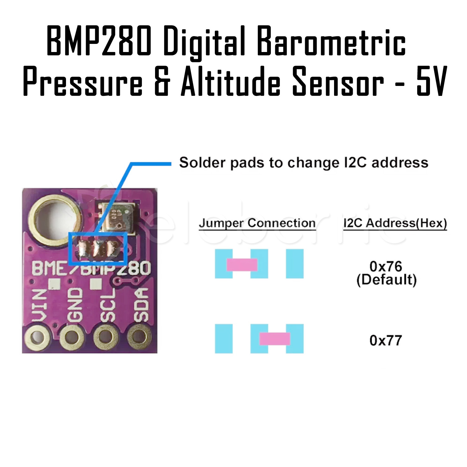 BMP280 Digital Barometric Pressure and Altitude Sensor 5V - eleberric