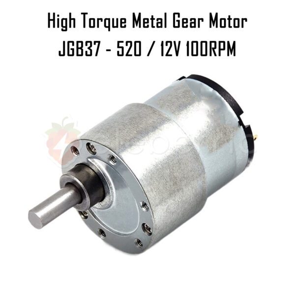 JGB37-520 12V 100 RPM High Torque Metal Gear Motor - Image 2