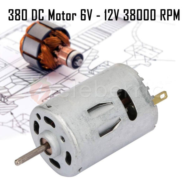 380 DC Motor 6V - 12V DC 38000 RPM - Image 2