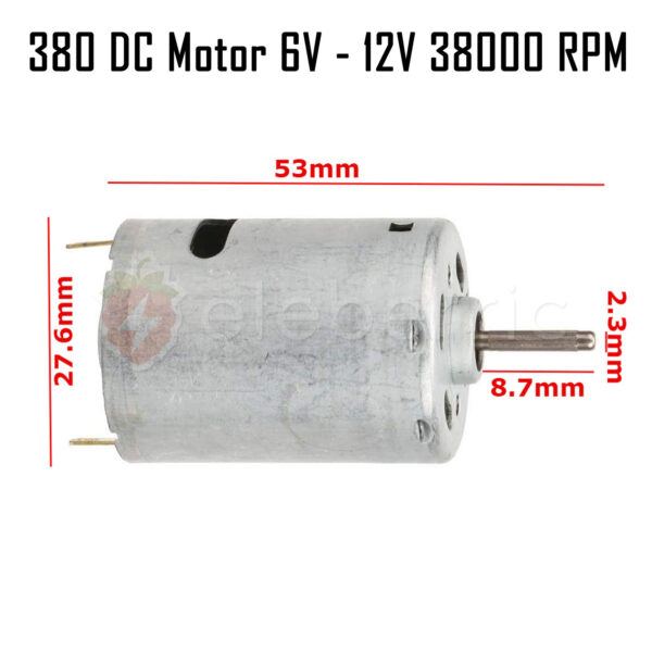 380 DC Motor 6V - 12V DC 38000 RPM - Image 5