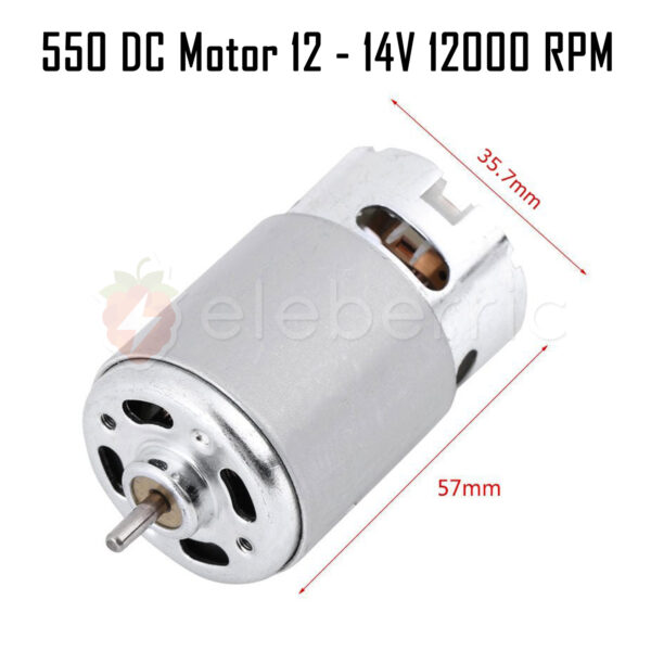 550 DC Motor 12V - 14V DC 12000 RPM - Image 3