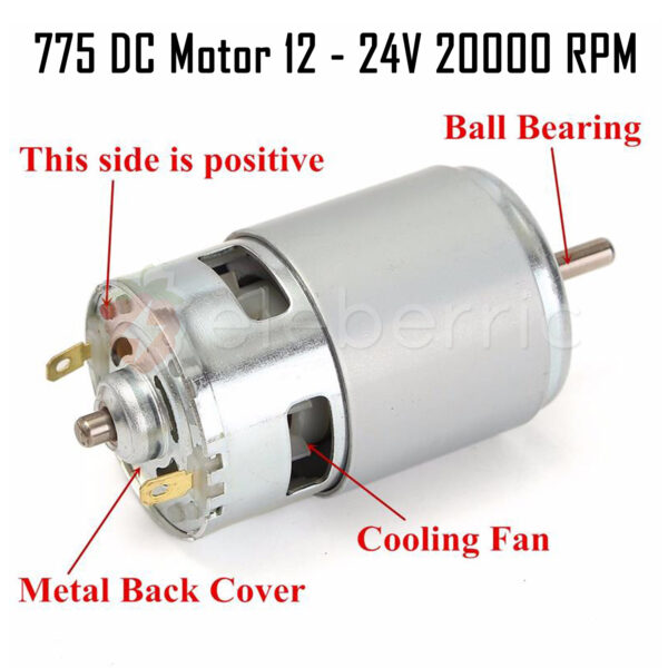 775 DC Motor 12V - 24V DC 20000 RPM - Image 5