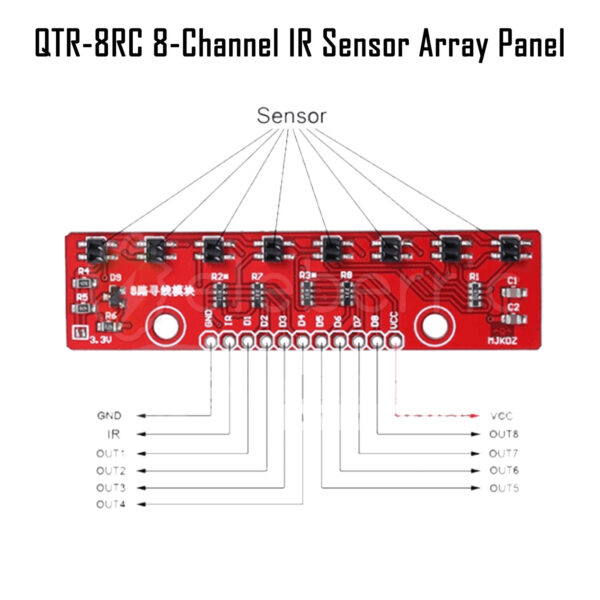 QTR-8RC 8 Channel IR Line Tracking Sensor Array Panel - Image 7