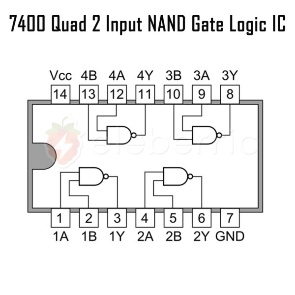 7400 Quad 2 Input NAND Gate Logic IC - Image 3