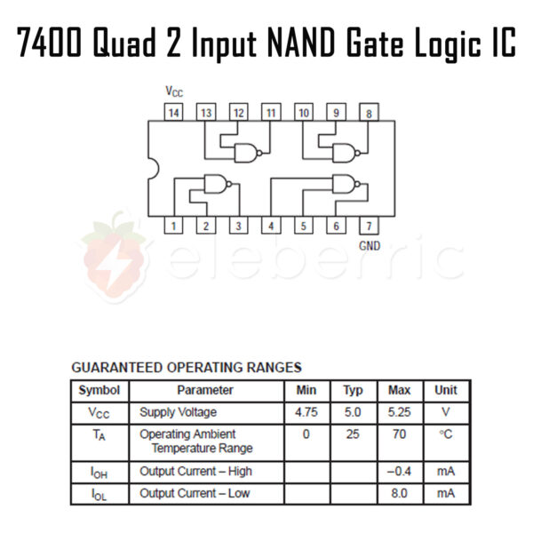 7400 Quad 2 Input NAND Gate Logic IC - Image 4