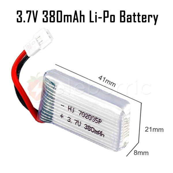 3.7V 380mAh 1S Li-Po Rechargeable Battery - Image 3
