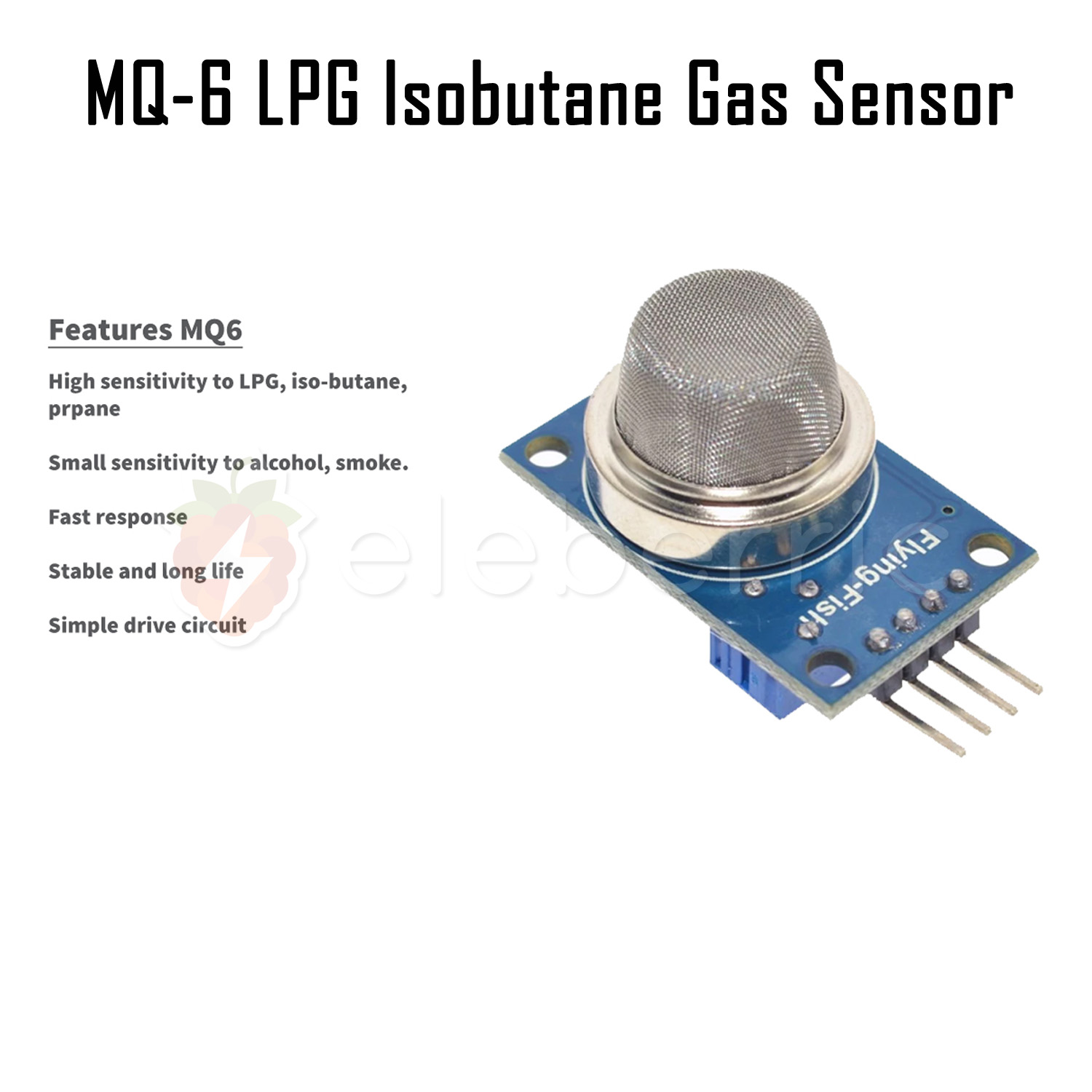 MQ-6 LPG Isobutane Propane Hydrogen Gas Sensor Module - eleberric